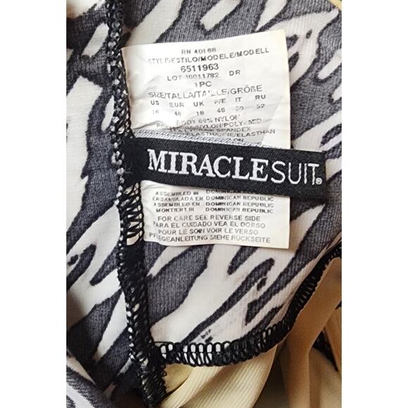 Miraclesuit Tiki Sanibel 1-Pc Slimming Swim Bathing Suit Underwire BLACK/WHITE - Picture 10 of 10